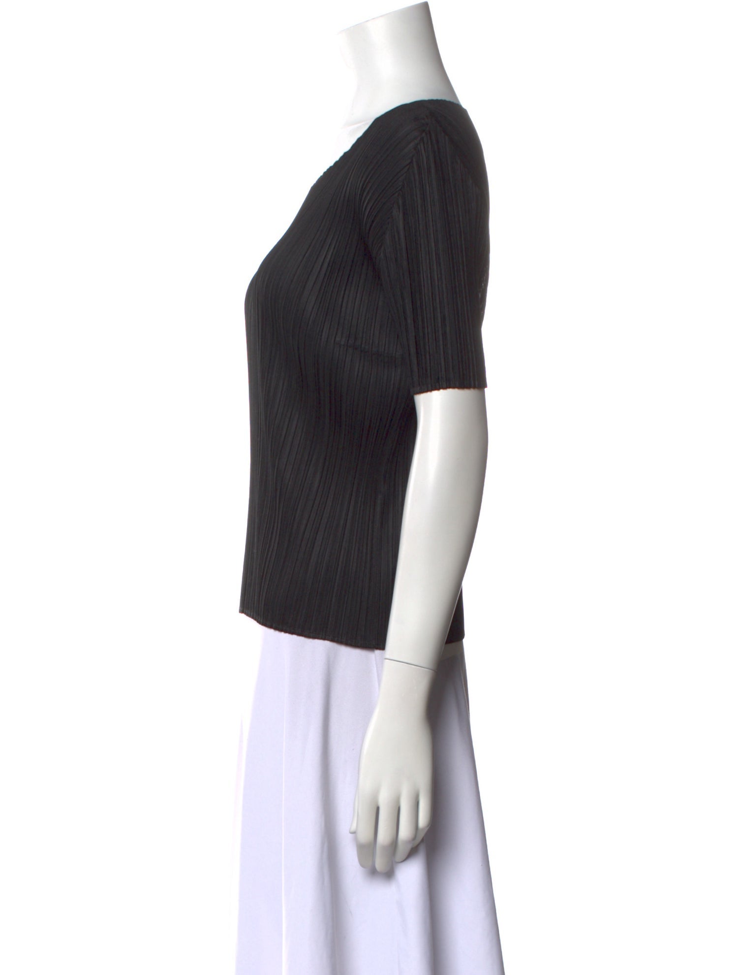 Pleats Please Issey Miyake Scoop Neck Short Sleeve T-Shirt