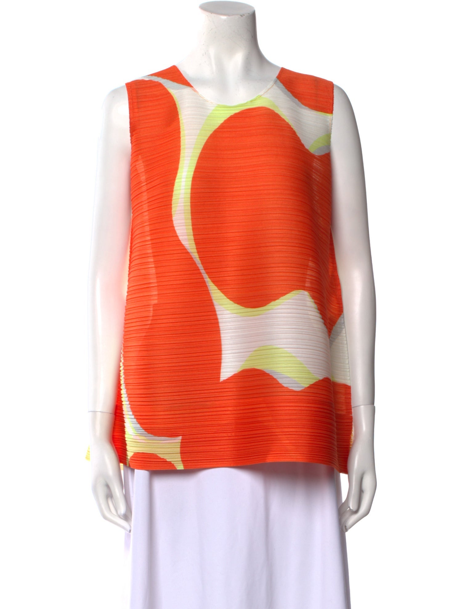 Pleats Please Issey Miyake Printed Scoop Neck Top w/ Tags