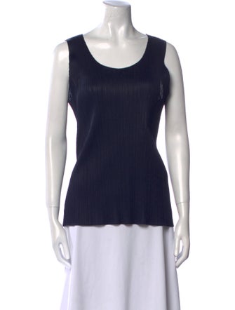 Pleats Please Issey Miyake Scoop Neck Sleeveless Top