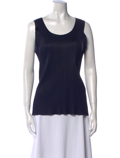 Pleats Please Issey Miyake Scoop Neck Sleeveless Top