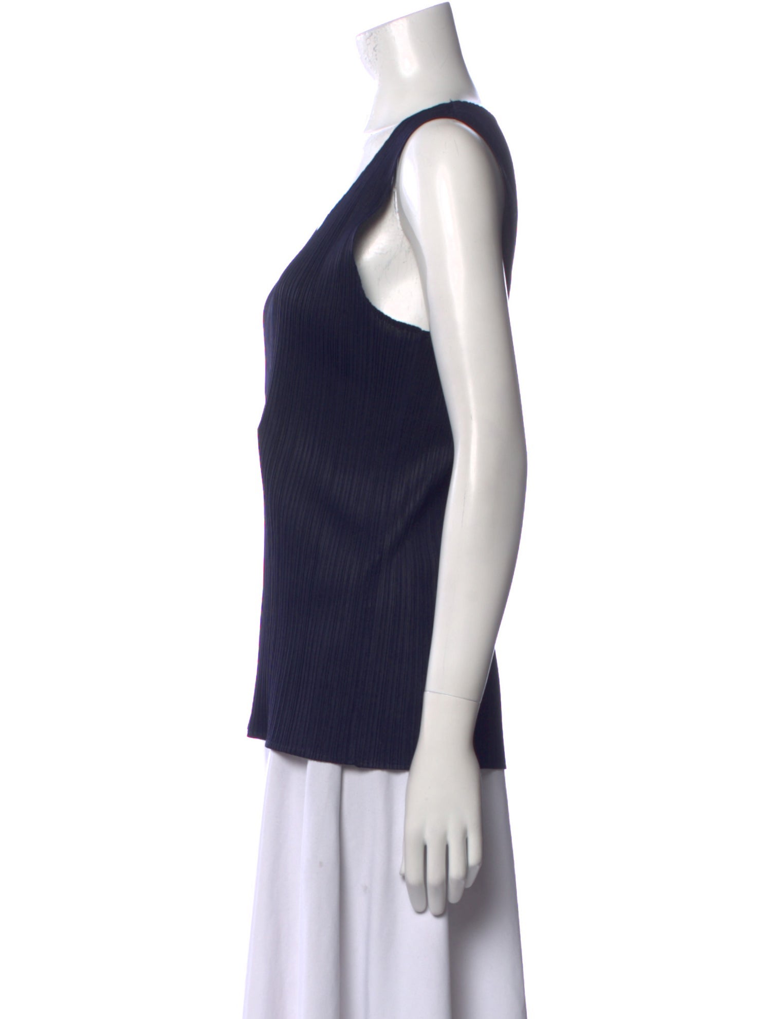 Pleats Please Issey Miyake Scoop Neck Sleeveless Top