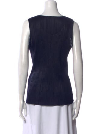 Pleats Please Issey Miyake Scoop Neck Sleeveless Top