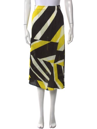 Pleats Please Issey Miyake Colorblock Pattern Midi Length Skirt