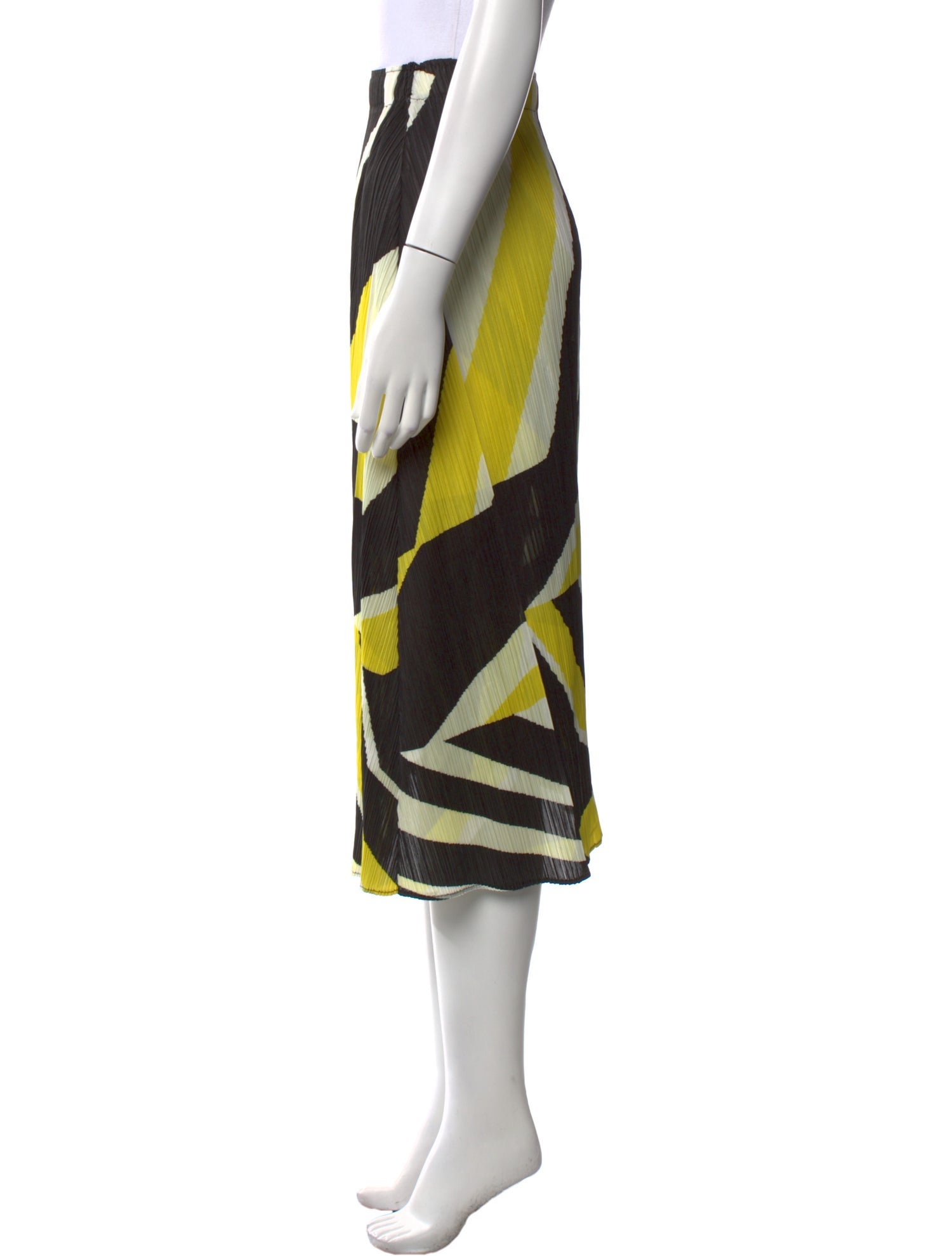 Pleats Please Issey Miyake Colorblock Pattern Midi Length Skirt