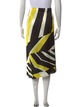 Pleats Please Issey Miyake Colorblock Pattern Midi Length Skirt