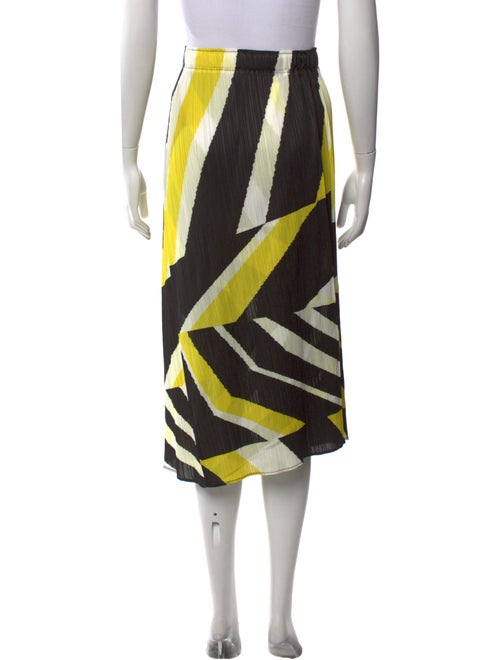 Pleats Please Issey Miyake Colorblock Pattern Midi Length Skirt