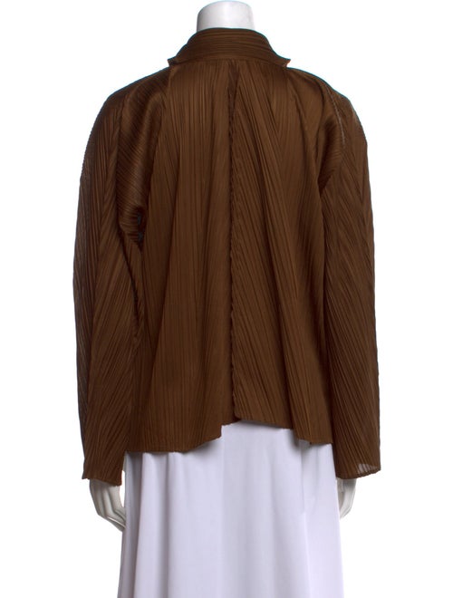 Pleats Please Issey Miyake Long Sleeve Button-Up Top