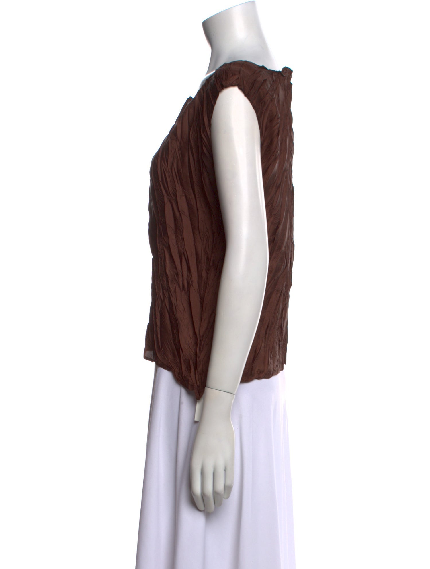 Pleats Please Issey Miyake Scoop Neck Sleeveless Top