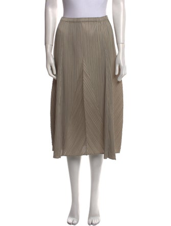 Pleats Please Issey Miyake Pleated Accents Midi Length Skirt