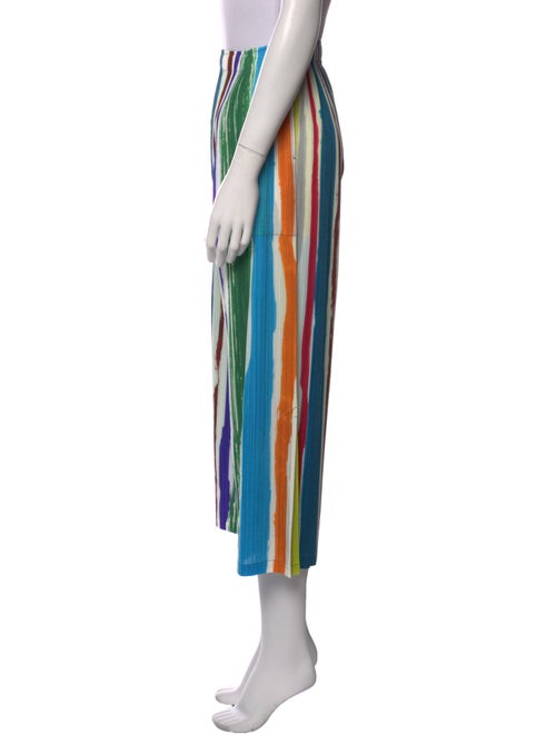 Pleats Please Issey Miyake Striped Wide Leg Pants