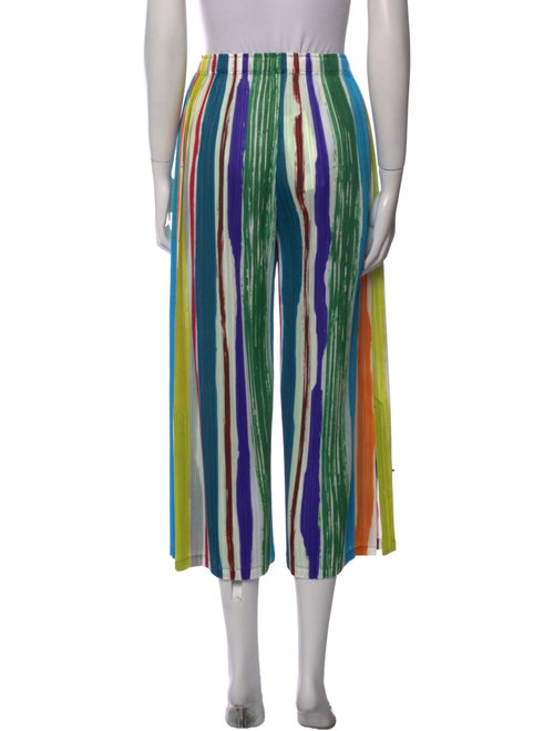 Pleats Please Issey Miyake Striped Wide Leg Pants