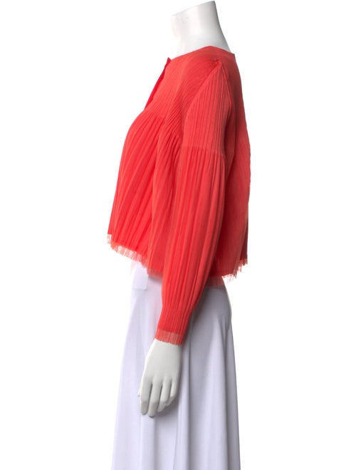 Pleats Please Issey Miyake Crew Neck Long Sleeve Crop Top