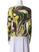 Pleats Please Issey Miyake Printed Bateau Neckline Top