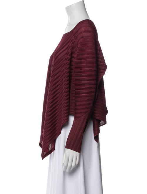 Pleats Please Issey Miyake Striped Square Neckline Blouse
