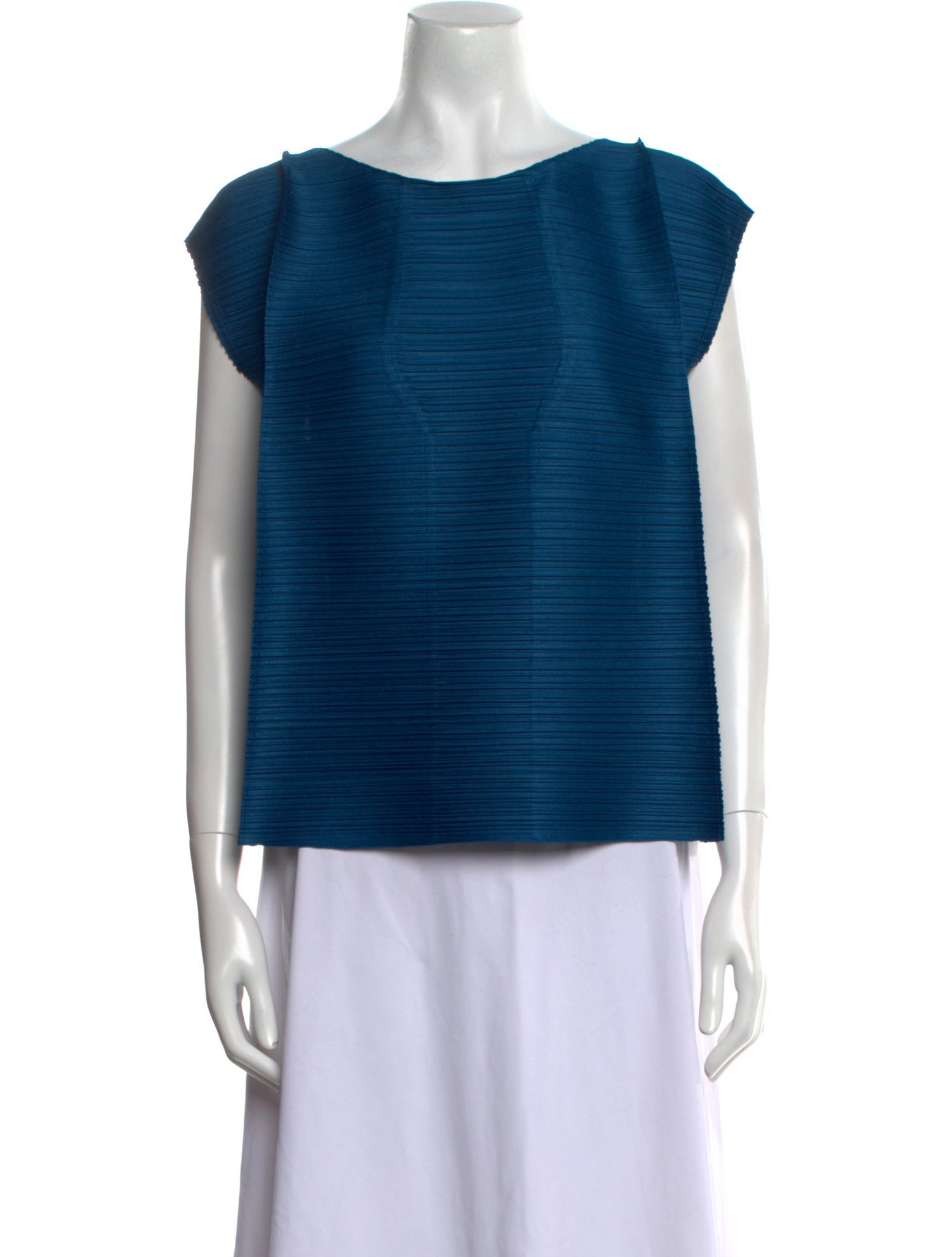 Pleats Please Issey Miyake Scoop Neck Short Sleeve Top
