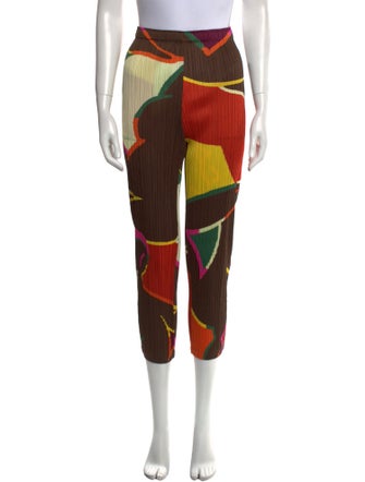 Pleats Please Issey Miyake Printed Skinny Leg Pants
