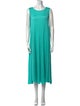 Pleats Please Issey Miyake Scoop Neck Midi Length Dress