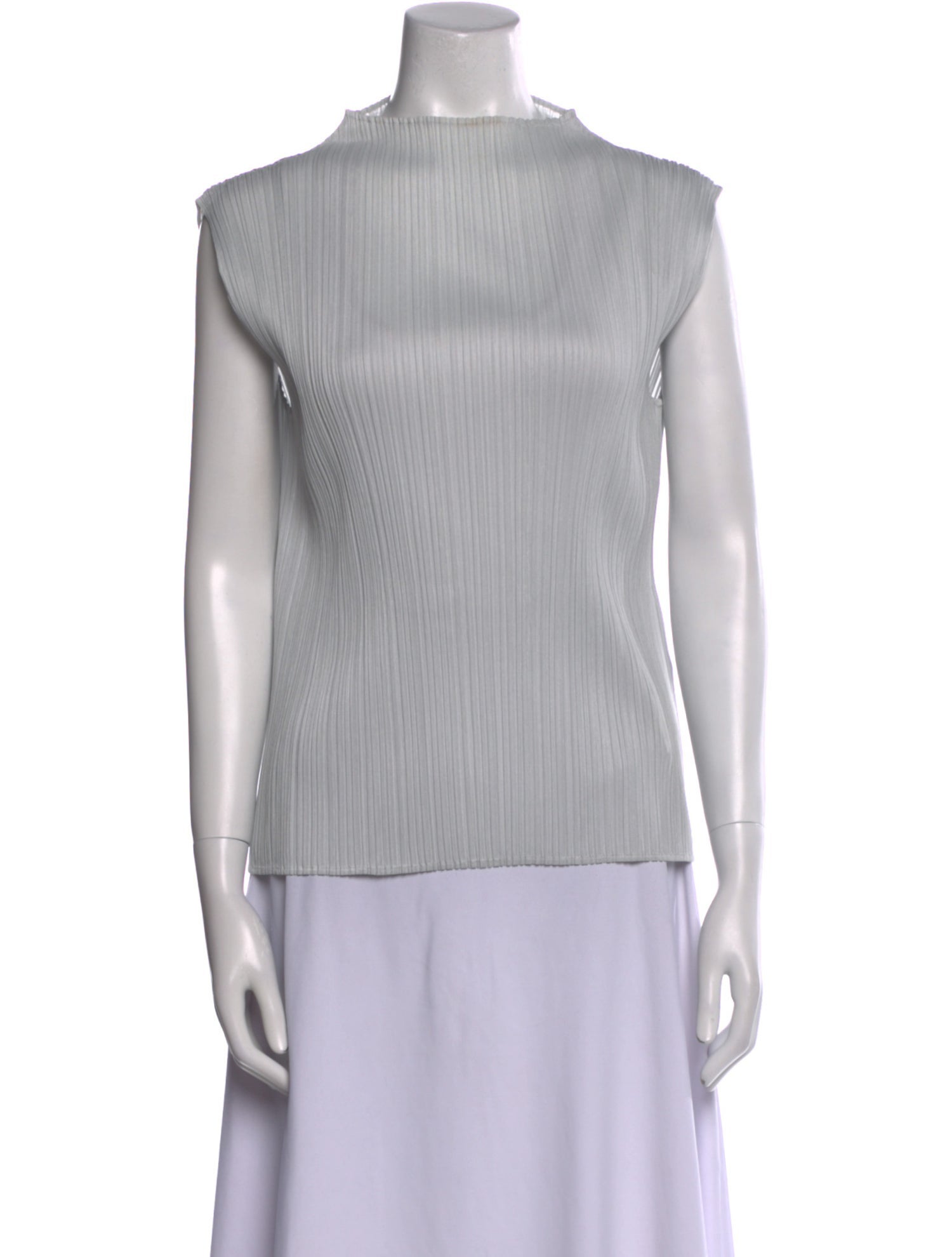 Pleats Please Issey Miyake Mock Neck Sleeveless Top