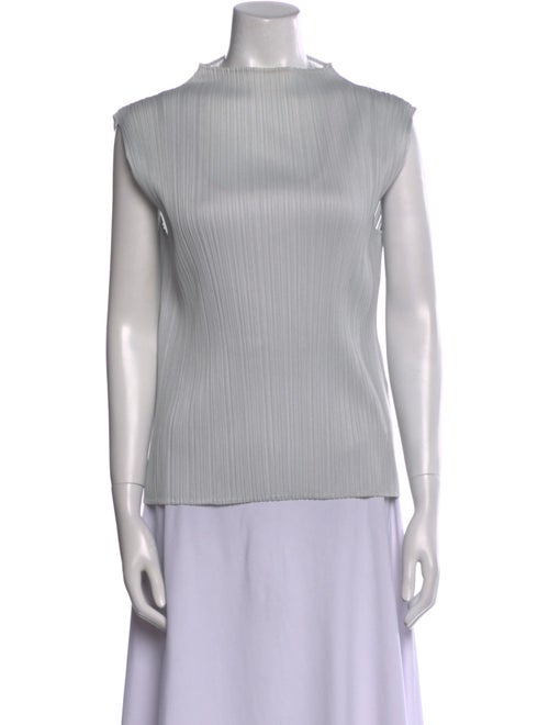 Pleats Please Issey Miyake Mock Neck Sleeveless Top