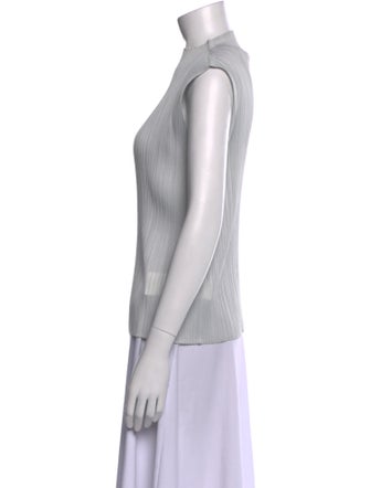 Pleats Please Issey Miyake Mock Neck Sleeveless Top