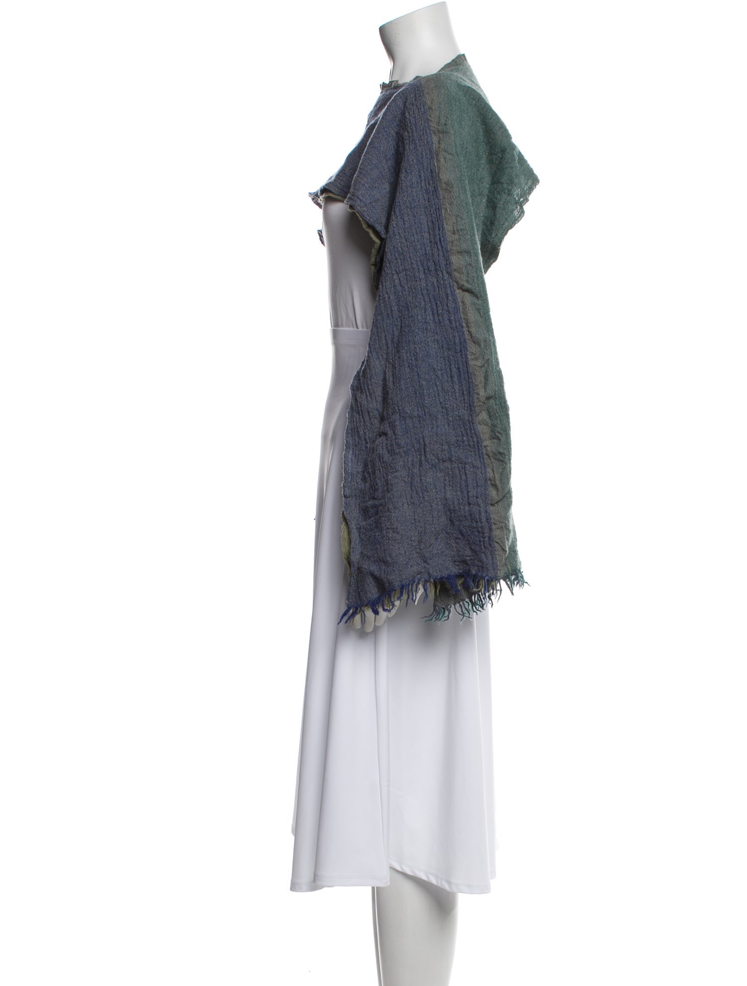 Pleats Please Issey Miyake Wool Colorblock Pattern Scarf