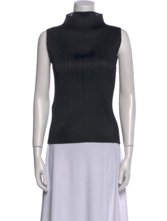 Pleats Please Issey Miyake Turtleneck Sleeveless Top
