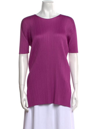 Pleats Please Issey Miyake Crew Neck Short Sleeve T-Shirt
