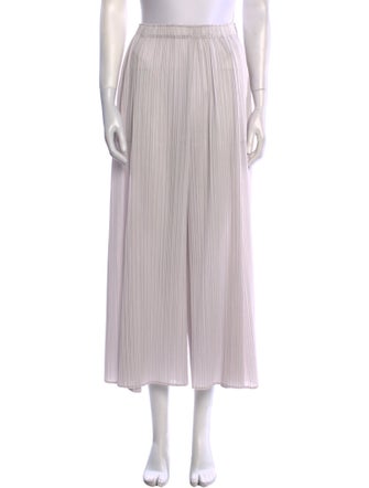 Pleats Please Issey Miyake Striped Wide Leg Pants
