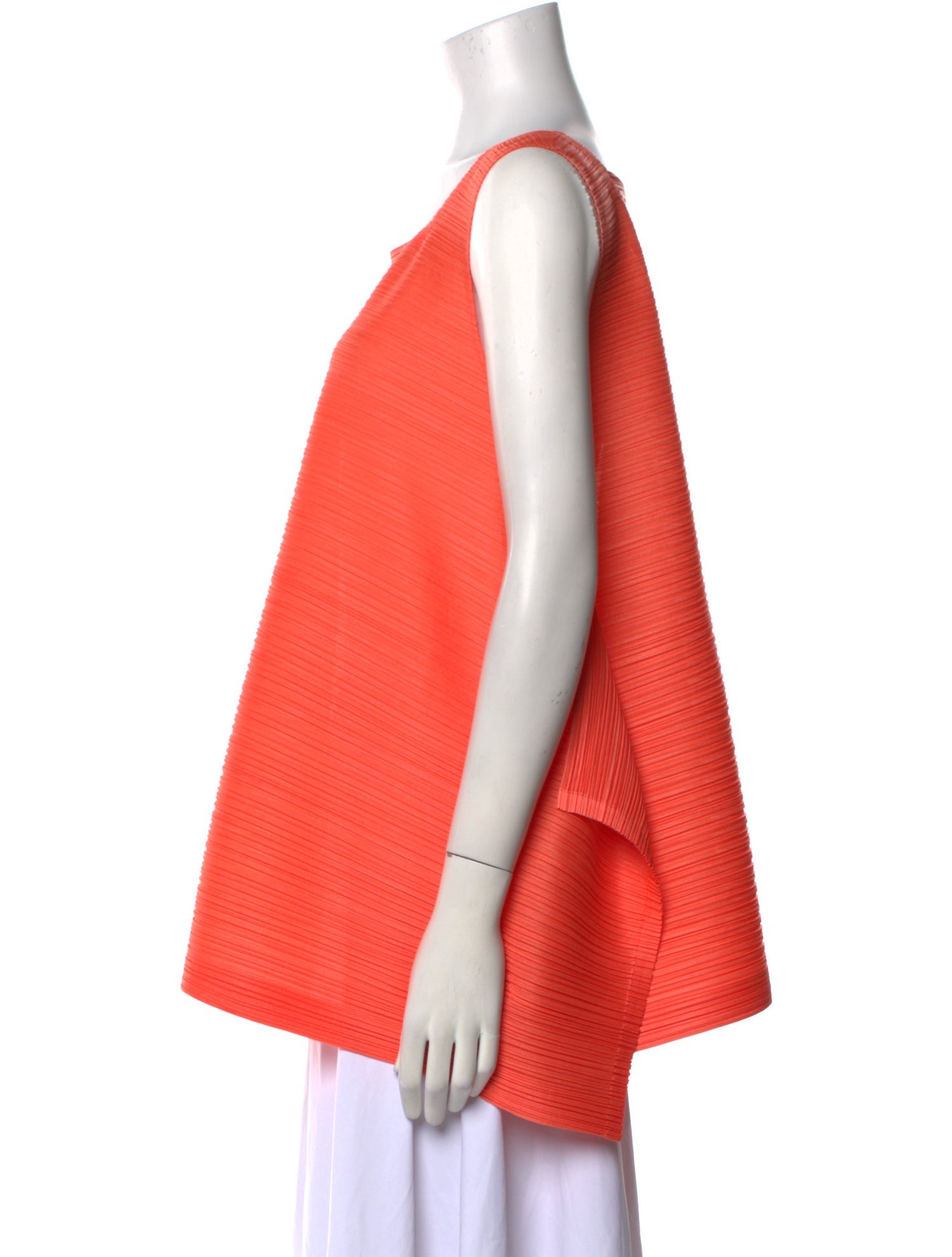 Pleats Please Issey Miyake Square Neckline Sleeveless Tunic