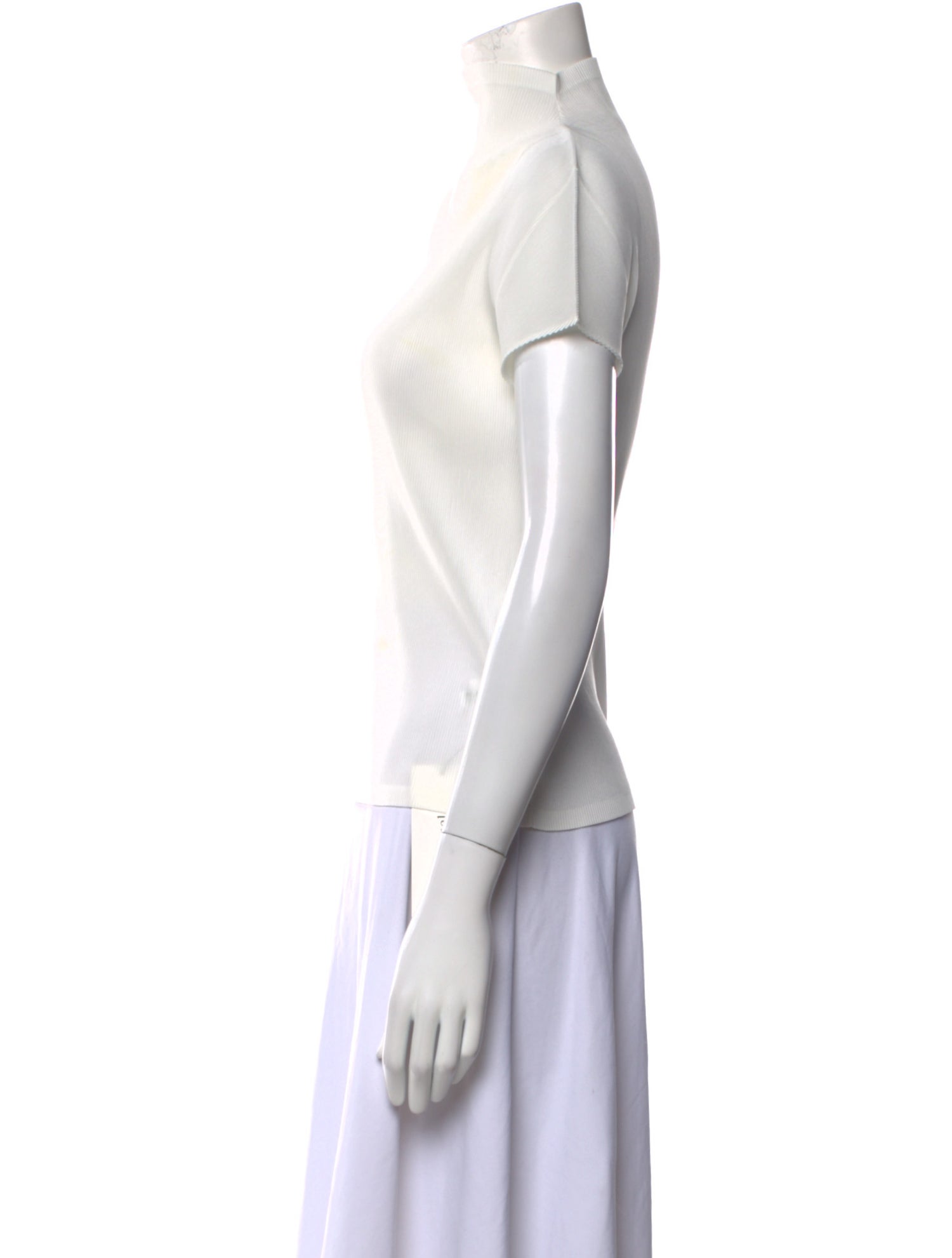 Pleats Please Issey Miyake Mock Neck Short Sleeve Top