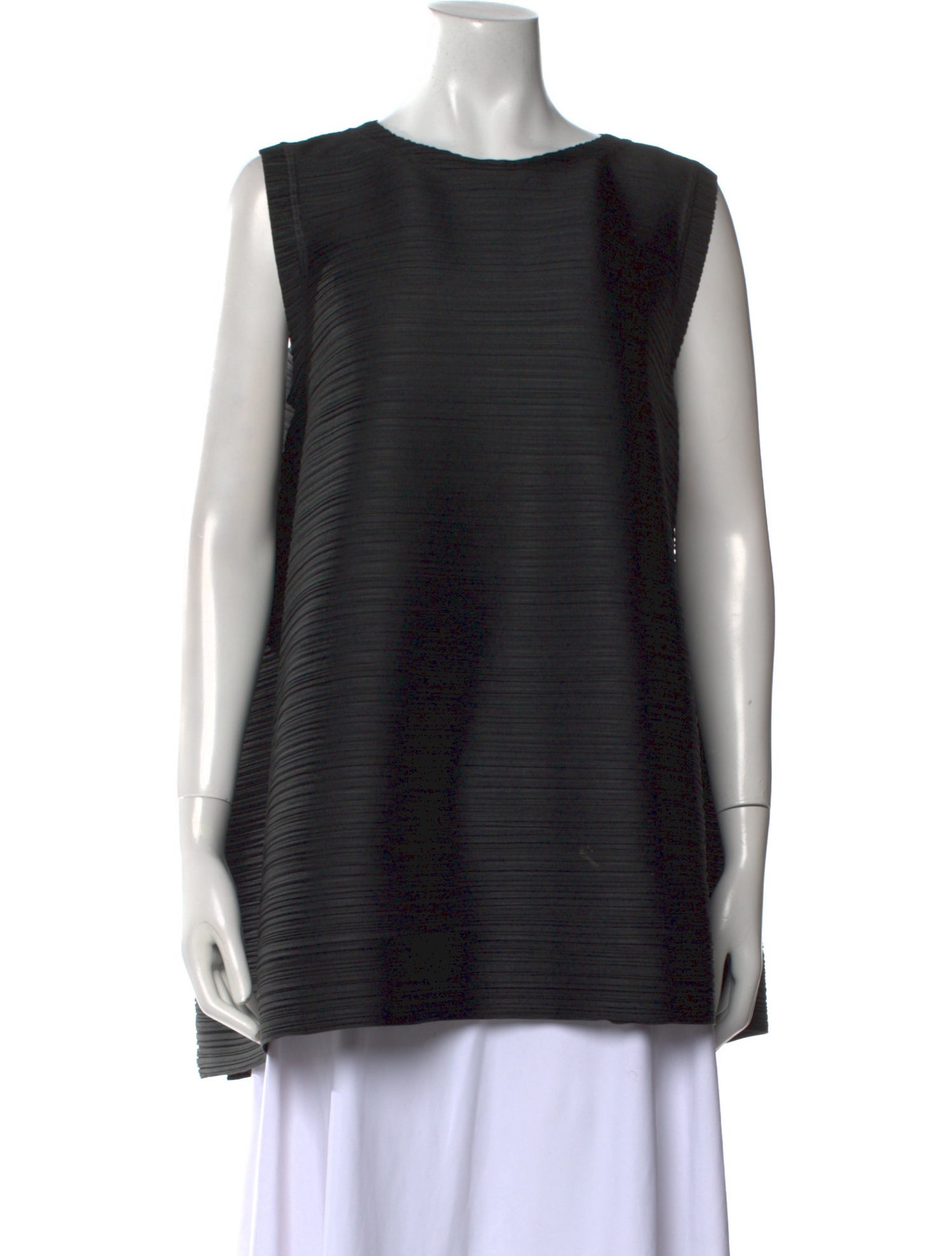 Pleats Please Issey Miyake Scoop Neck Sleeveless Tunic