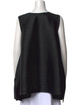 Pleats Please Issey Miyake Scoop Neck Sleeveless Tunic