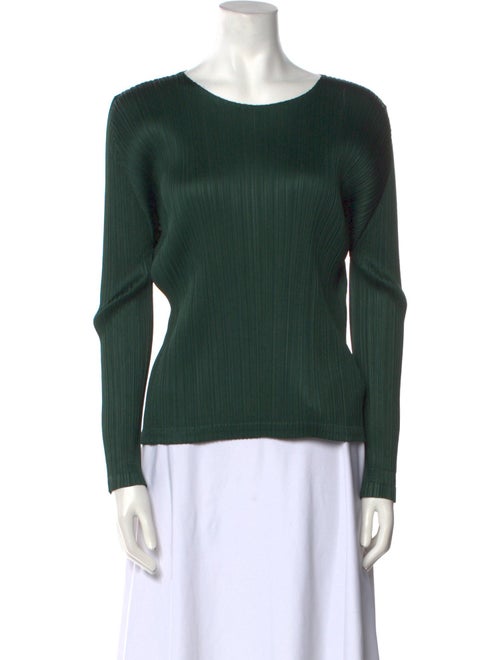 Pleats Please Issey Miyake Scoop Neck Long Sleeve Top