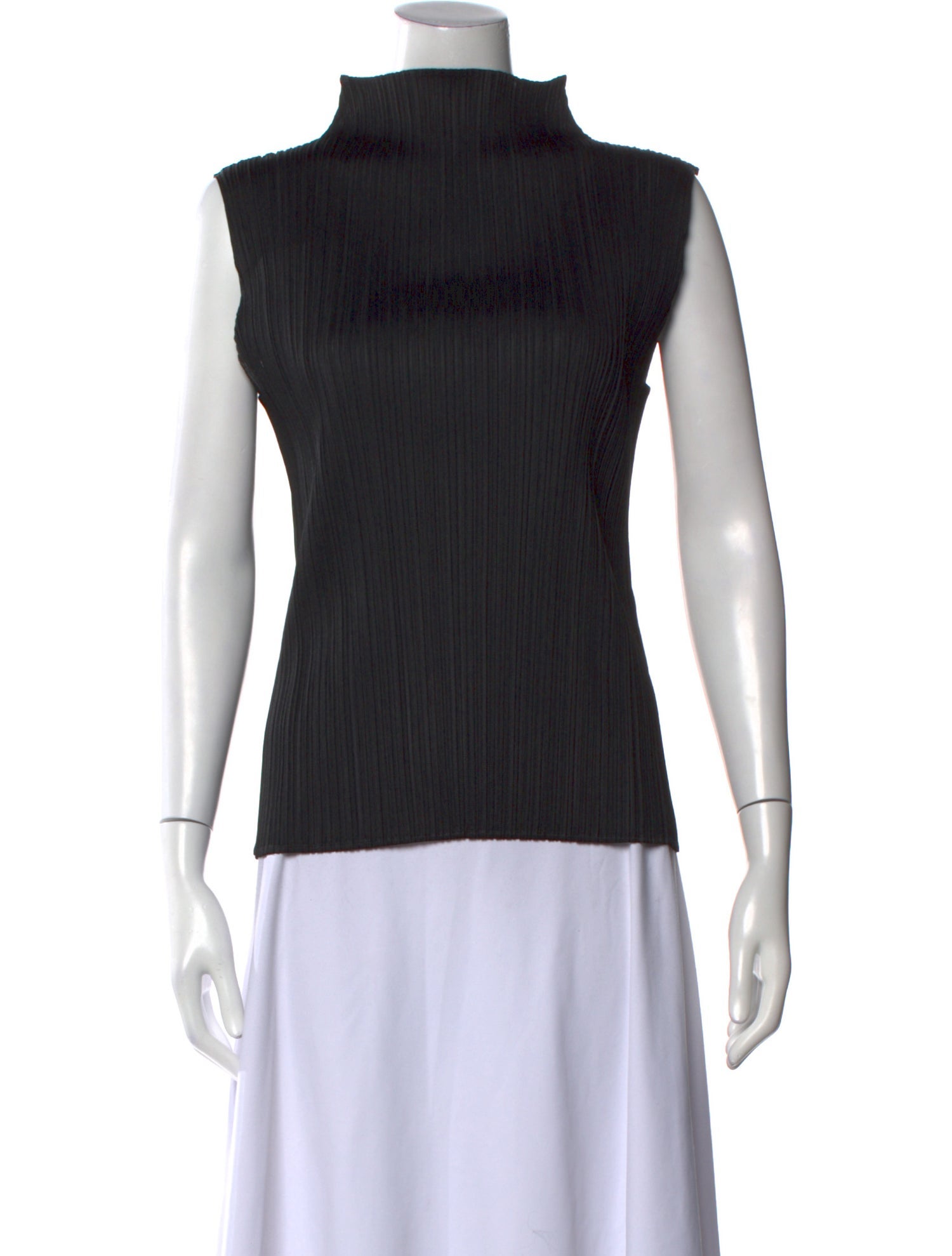 Pleats Please Issey Miyake Mock Neck Sleeveless Top