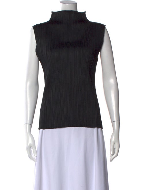 Pleats Please Issey Miyake Mock Neck Sleeveless Top