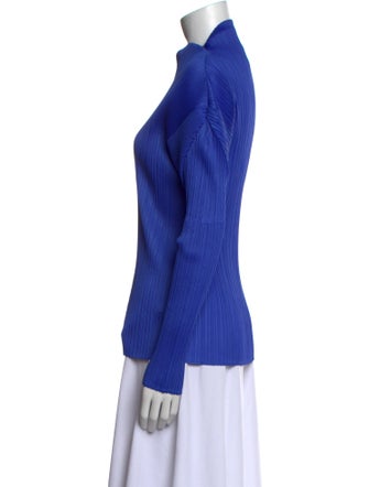 Pleats Please Issey Miyake Mock Neck Long Sleeve Top