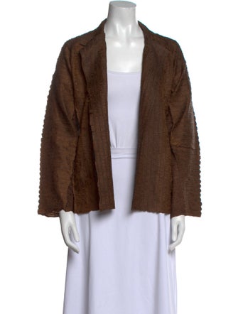 Issey Miyake V-Neck Long Sleeve Blouse