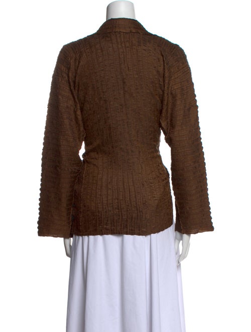 Issey Miyake V-Neck Long Sleeve Blouse