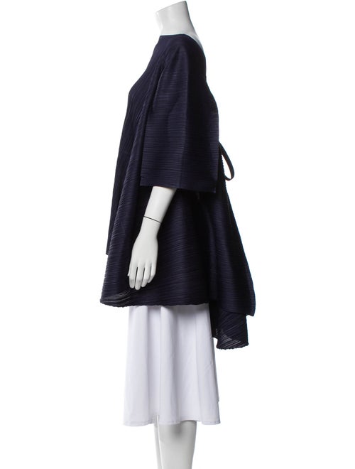 Pleats Please Issey Miyake Bateau Neckline Three-Quarter Sleeve Tunic