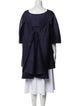 Pleats Please Issey Miyake Bateau Neckline Three-Quarter Sleeve Tunic