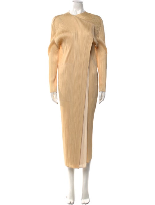 Pleats Please Issey Miyake Crew Neck Long Dress