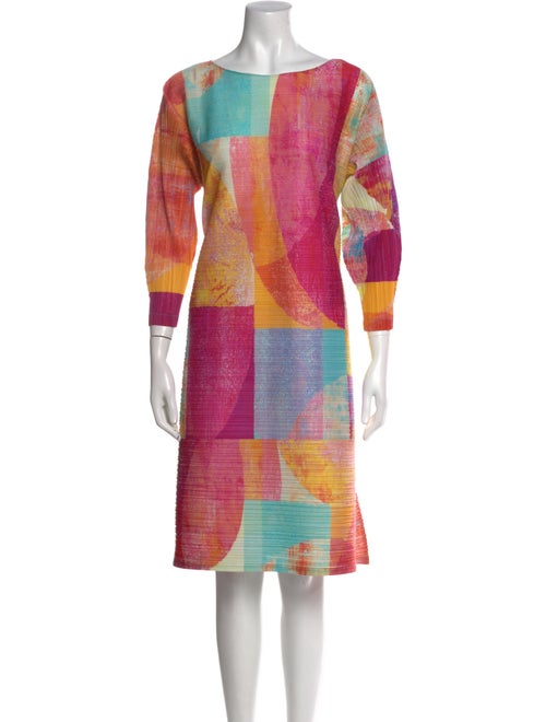 Pleats Please Issey Miyake Printed Mini Dress