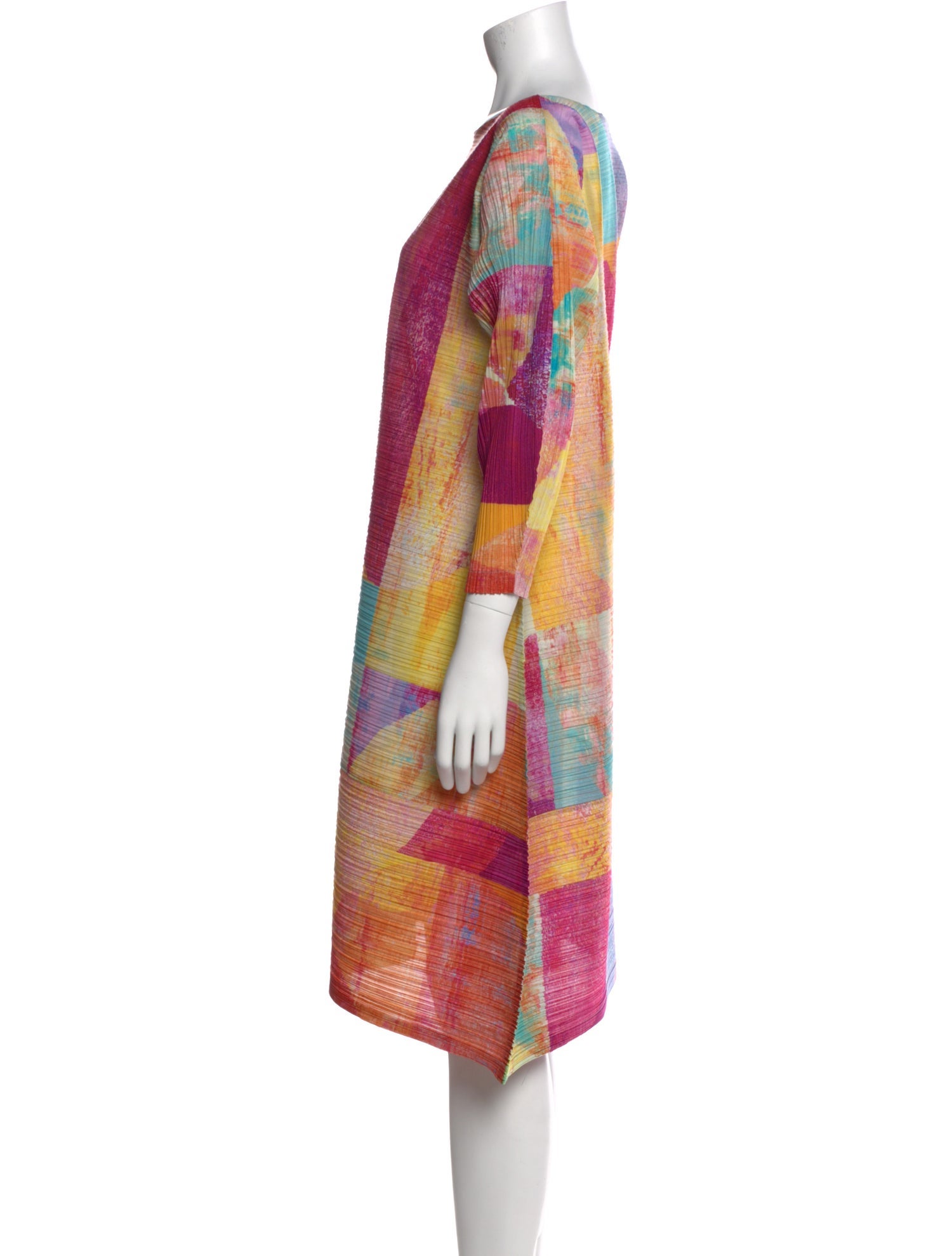 Pleats Please Issey Miyake Printed Mini Dress