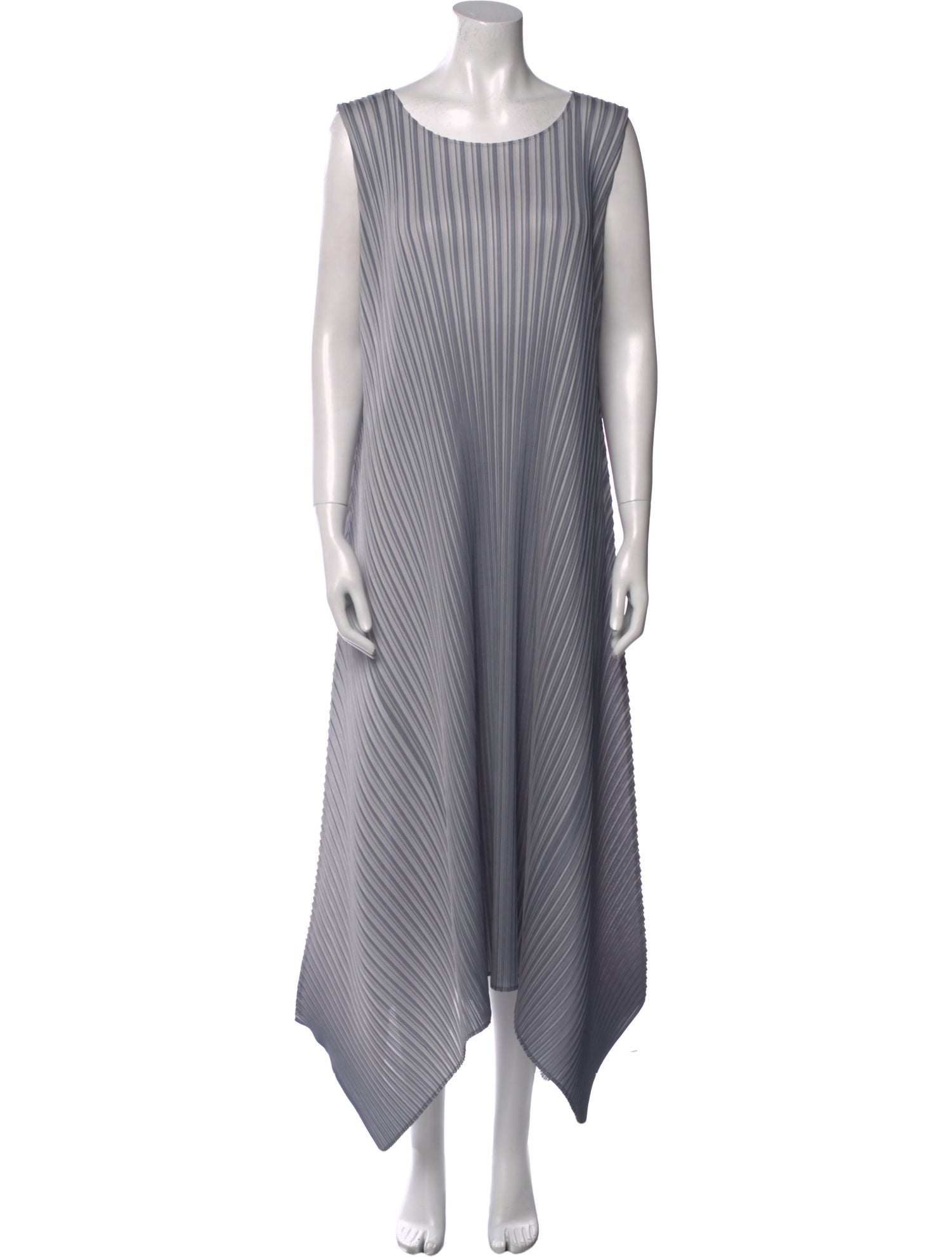 Pleats Please Issey Miyake Striped Midi Length Dress