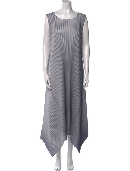 Pleats Please Issey Miyake Striped Midi Length Dress