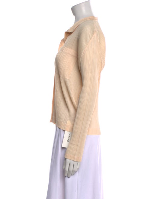 Pleats Please Issey Miyake Long Sleeve Button-Up Top