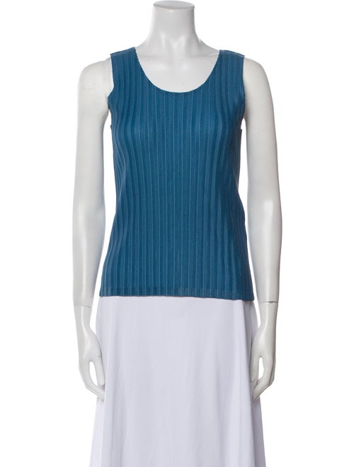 Pleats Please Issey Miyake Scoop Neck Sleeveless Top