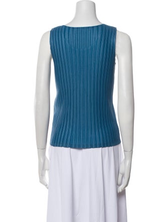 Pleats Please Issey Miyake Scoop Neck Sleeveless Top