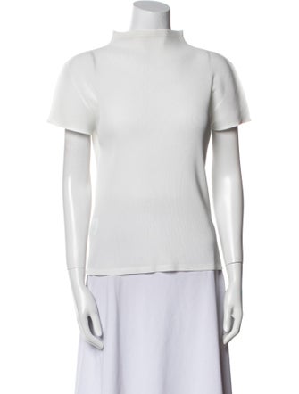 Pleats Please Issey Miyake Mock Neck Short Sleeve Top