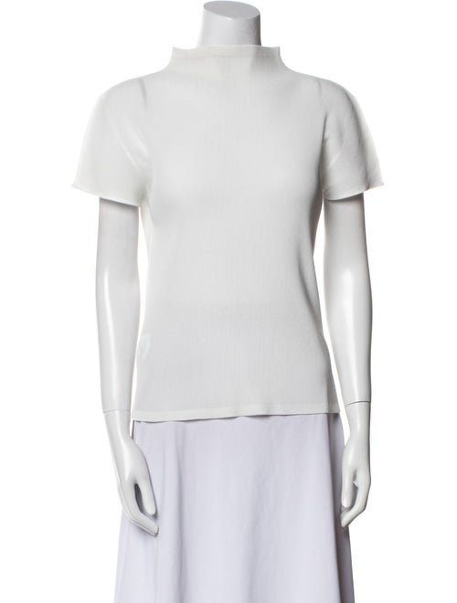 Pleats Please Issey Miyake Mock Neck Short Sleeve Top